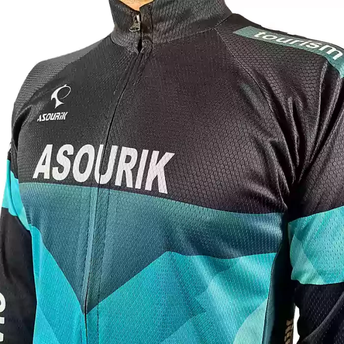 پیراهن دوچرخه سواری مشکی آبی مدل PRO - تصویر 3