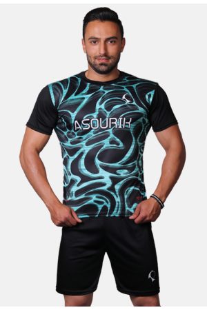 ست لباس و شورت ورزشی طرح موج